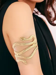Women's Adjustable Snake Bracelet, Vintage Metal Snakeskin Open Ring, Elegant Copper Plated Jewelry for Daily & Formal Occasions, Elegant Bangle