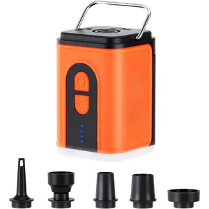 Portable Mini Air Pump for Inflatables, 180L/min Electric Inflator Deflator, USB-C Rechargeable Pump with 3-Mode LED Light for Air Mattress Pool Floats Sleeping Pad Vacuum Bags 0.58PSI