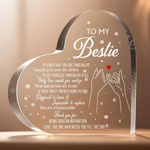 Heart Shaped Acrylic Ornament, Heart Plaque, Creative Desktop Decoration, Home Decor for Living Room, Bedroom, Office Desk, Bookshelf, Cabinet