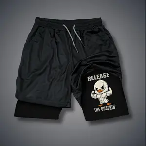 Double-Layer Sports Shorts Graphic Shorts Black Shorts Camo Shorts Streetwear Shorts Men Outfits Men Short Shorts Vacation Outfits Shorts