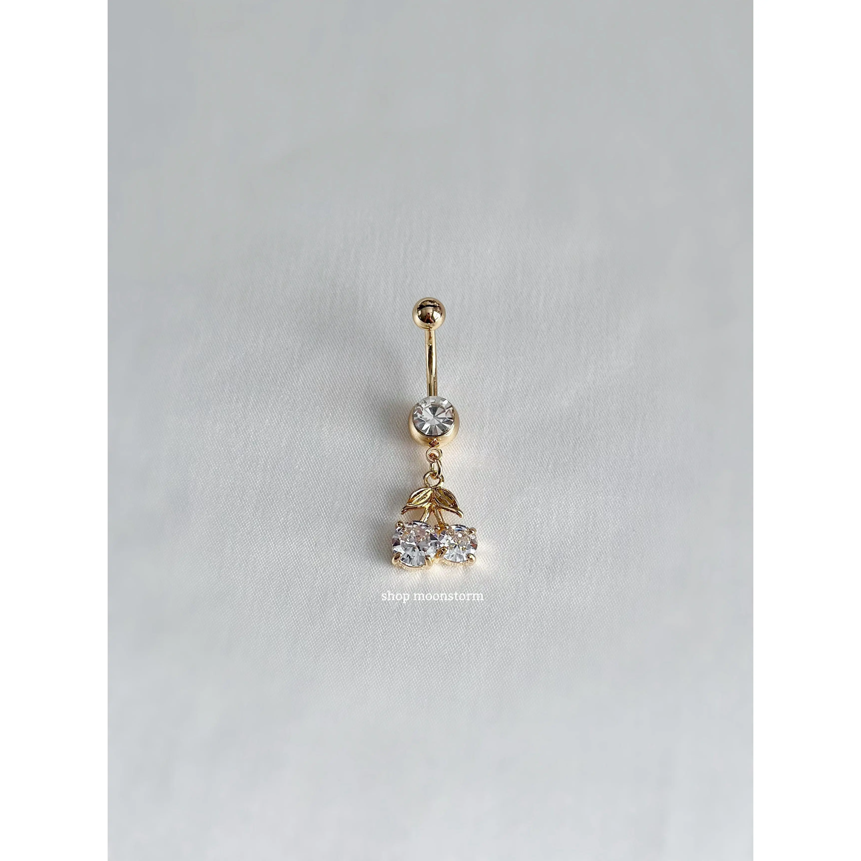 Gold Cherry Belly Ring Gold Cherry Belly Ring