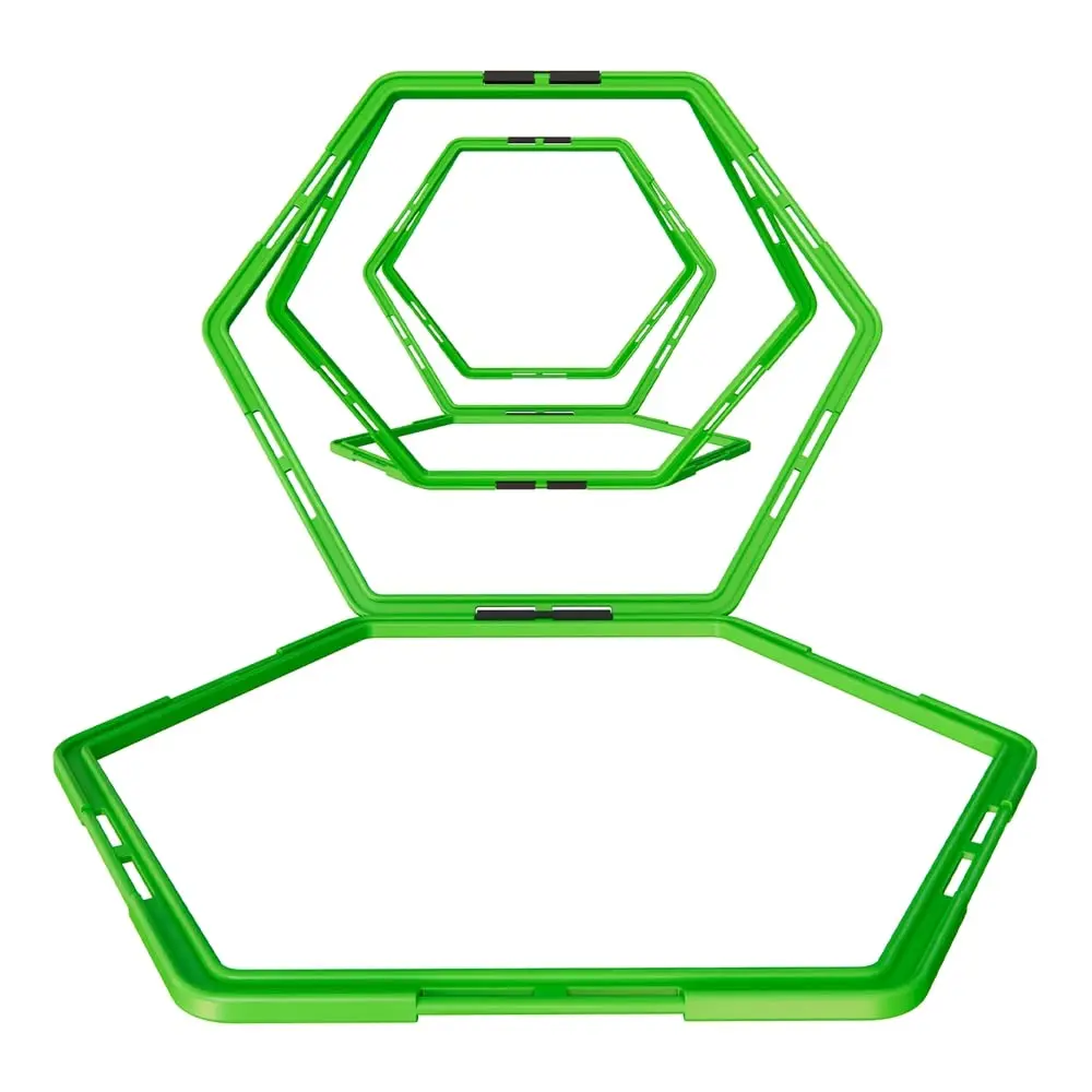 Power Systems Hex Agility Rings, Ladder, Hurdle Set All in One - Use Indoors or Outdoors for Speed & Skill Training