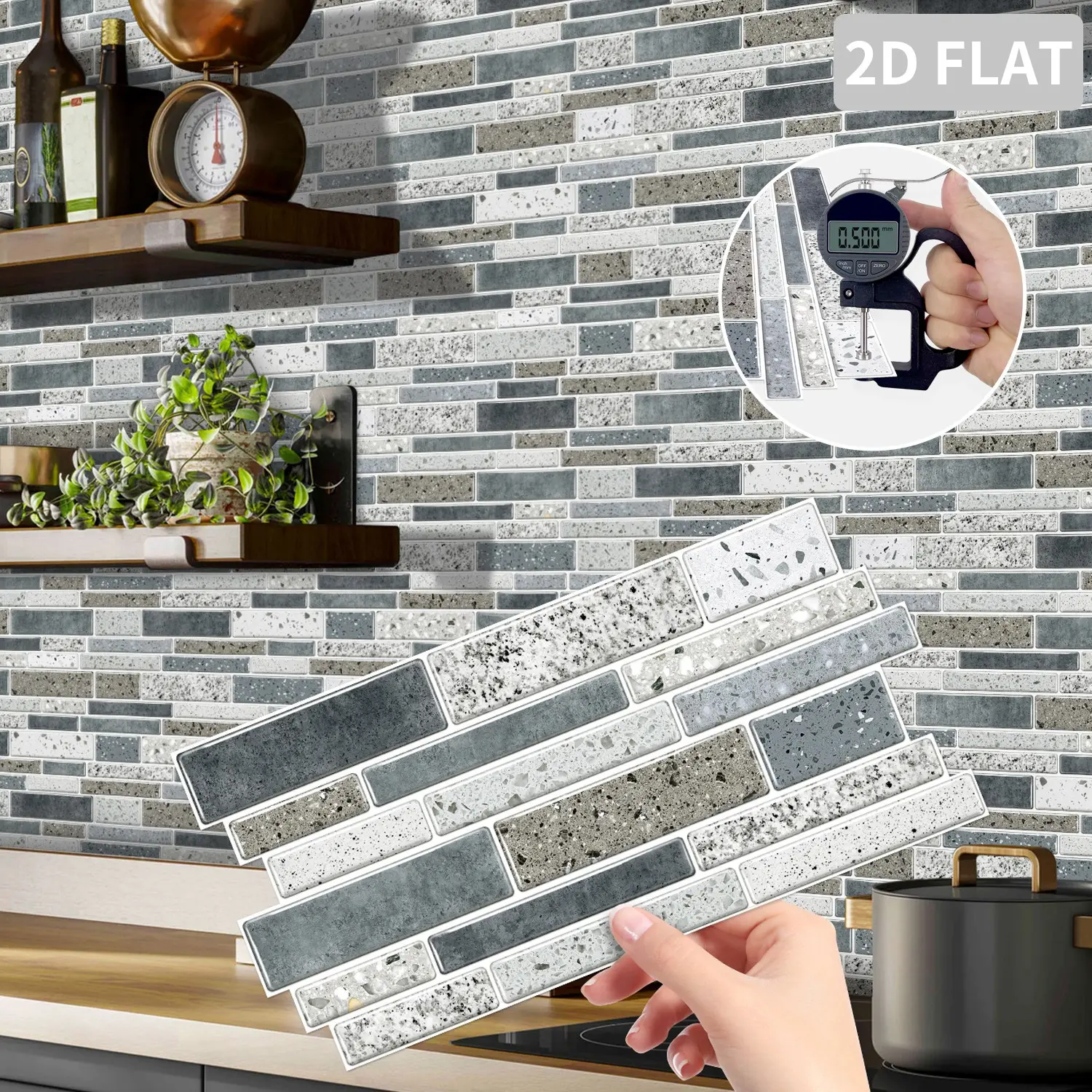 (12pcs/24pcs/48pcs) Peel and Stick Splashback Tile Stickers, Artificial Marble Waterproof Oil-proof Wallpaper, Suitable for Kitchen, Bathroom, Wall Dcoration, 12cm x 24.6cm