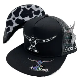 COW BLACK TEXHORN CAP