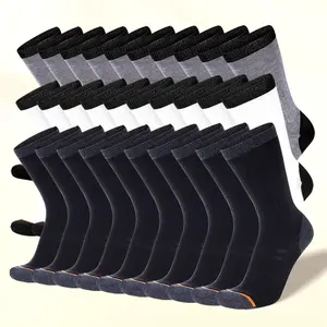 Men's Smart Ring Knitted Sports Socks Set - 10 Pairs of Black, 30 Pairs Options, Anti-Odor, Sweat-Absorbent, Comfy, Breathable for Daily Wear, Spring & Summer Sports & Outdoor Use