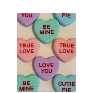 Decorative Knob Covers - Conversation Hearts - 8pk - Stretch Over Hardware Decorations, Valentines Day, Kitchen-Bathroom-Dressers-Home