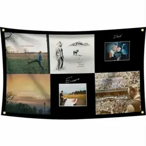 Double stitching Flag 3*5 Ft Music-Themed Flag with Album Art Collage Perfect for Dorms Bedrooms Parties and Outdoor Events Indoor Music Room Decor