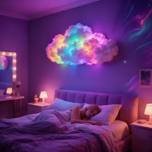3D Cloud Light DIY Moldable Shape, Music Sync LED Strip RGBIC Thunder Cloud Lamp – Ideal Ambient Lighting for Bedroom, Hotel, Gaming Room. USB Powered, Perfect as Wall/Ceiling Night Light, Bedside Lamp, TV Backdrop Light, Birthday Party Holiday Decoration
