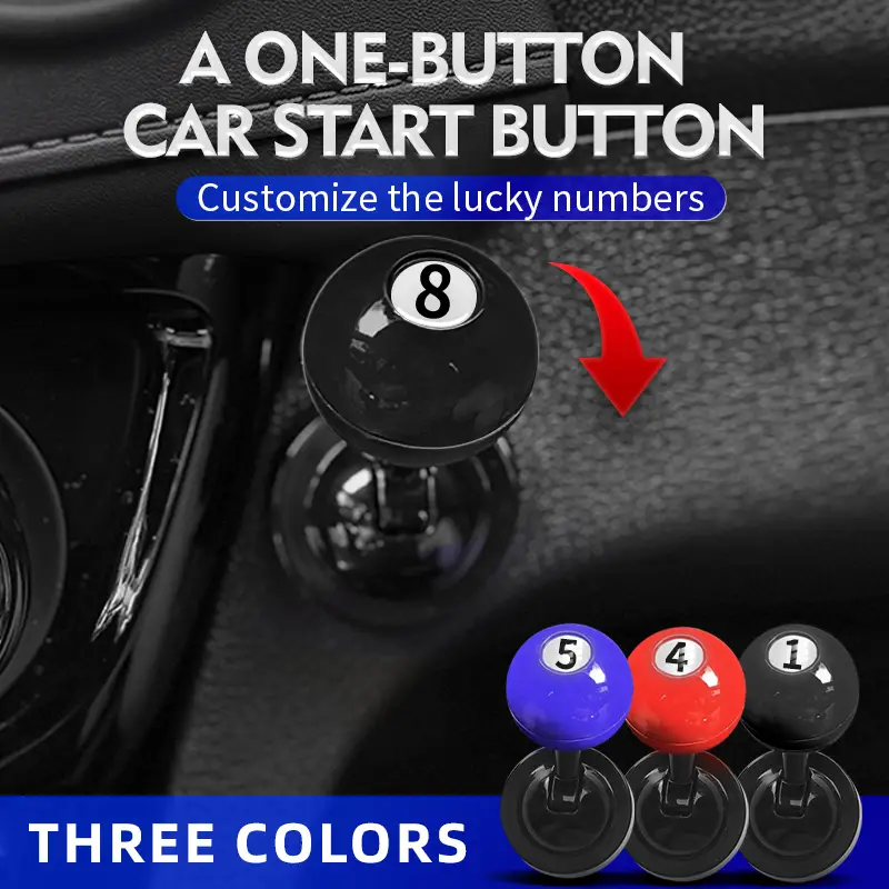 Push Start Button Cover,Car Joystick,Car Push to Start Button Rocker,Joystick Car Starter Protector,Metal Ball-bar Automotive One-Touch Push to Start