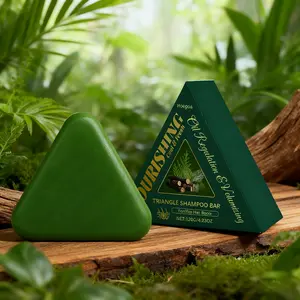 Herbal Peppermint Natural Shampoo Bar 120g, Nourishes Hair, Improves Quality, Strengthens Roots, Soothes Frizz & Dryness, Cleanses Scalp, Portable Daily Use