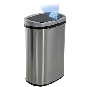Stainless Steel Kitchen Trash Can with Lid, 13 Gallon Bin trash aid
