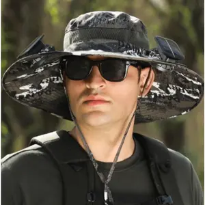 2026 New Solar Fan Outdoor Fishing Hat-Solar Sun Protection Sun Hat with Fan Solar Fan Hat Dual Power Supply Fan Outdoor Fan