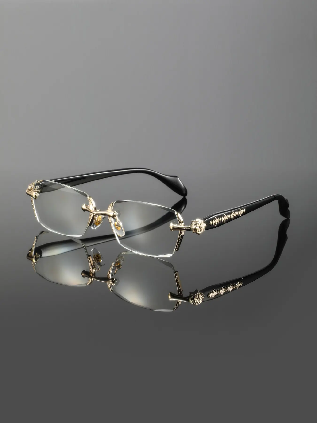 Men's Metal Frameless Diamond Edge Glasses, High-End Business Style, Elegant and Casual, Versatile Fashion Sunglasses, Signature Shades, Chic Sunglasses