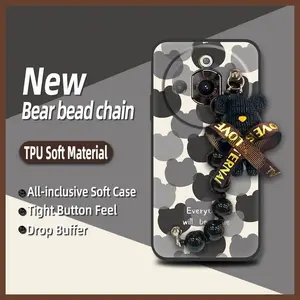 protective case Cartoon Phone Case For ZTE Nubia Focus Pro 5G silicone cute Simplicity Back Cover Anti-knock soft case Waterproof Bear bracelet Skin-friendly feel