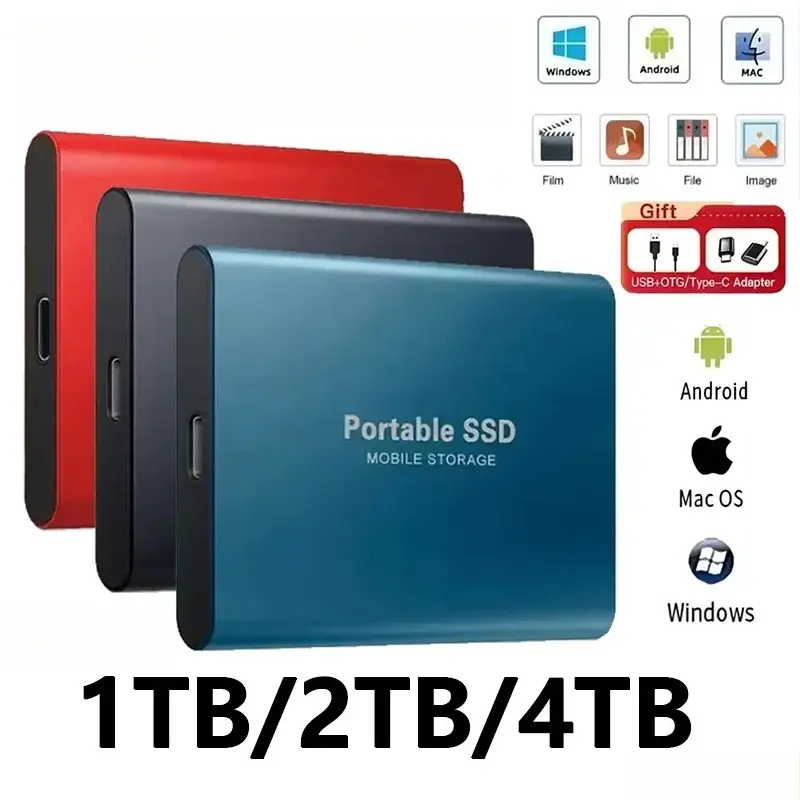 New Portable SSD External Hard Drive, Superfast USB 3.1 USB External Storage Hard Drive for Laptops/PC, Superfast Portable Hard Drives, Usb External Storage Hard Drives