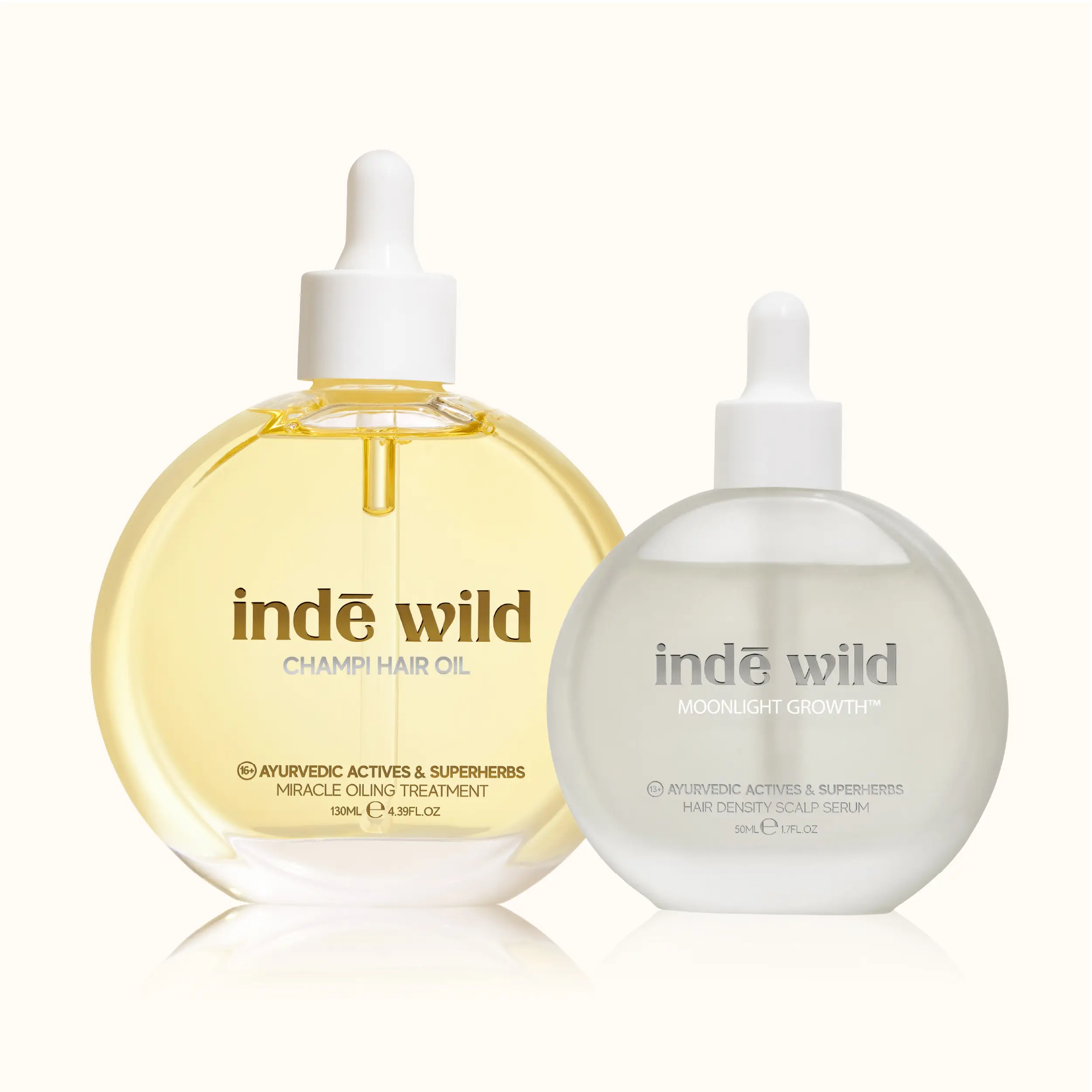 Grow and Repair Duo - Champi Hair Oil & Moonlight Scalp Serum - Vegan Haircare for Hair Growth with Ayuverdic Oils & Herbs, Argan Oil, Ashwagandha,
