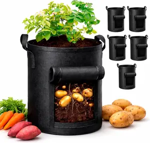 SunVara Potato Grow Bags 10 Gallon Grow Bags 5 Pack