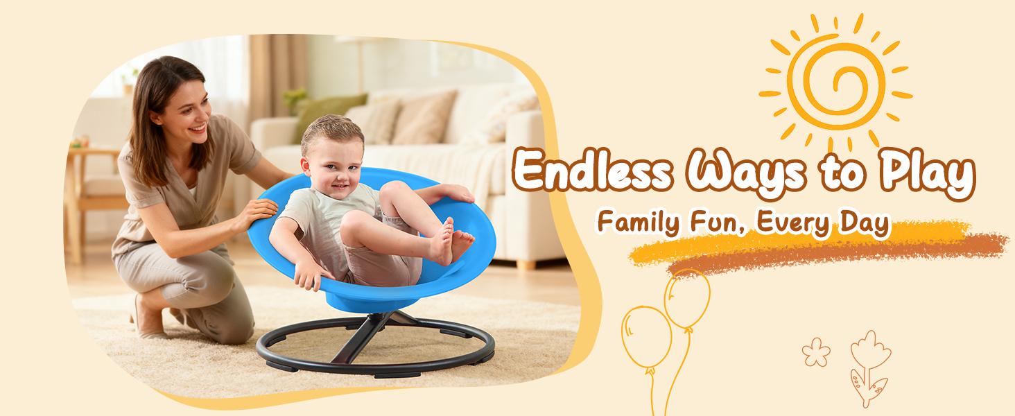 Widest Sensory Swivel Chair,Silicone Stress Relief Toy,220Lb Maximum Weight,Sensory Furniture,Sit & Spinning Toys For Age 3+, Ergonomic Swivel Chair Enhancing Motor Skills,Kids Furniture,Autistic/ADHD Sensory Set,Educational Indoor & Outdoor Toy Set