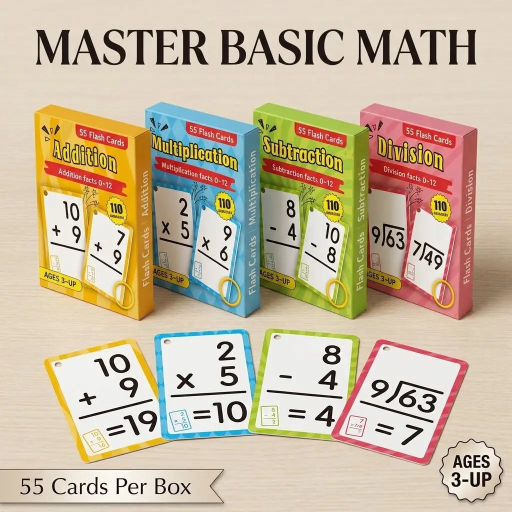 [Basic Math Flashcards] Multiplication Flashcards, a math learning self-assessment tool, teaching and math training resource