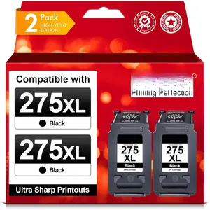 275XL PG-275 XL Ink  for  275 Black Ink High Capacity Compatible with  Printers Pixma TR4720 TS3720 TS3522 TR4722 TS3722 TS3520 TS3700 TR4723 TS3500 TR4700 (2 Black)