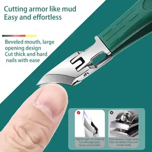3 Sets of Eagle Beak Beveled Nail Clippers - Wide Jaw Anti-Splash Slanted Cutters, 25-Degree Angled Blades for Thick Ingrown Toenails, Senior-Friendly Stainless Steel Home Manicure Pedicure Supplies (Sports & Outdoor Camping & Hiking Camp Kitchen)