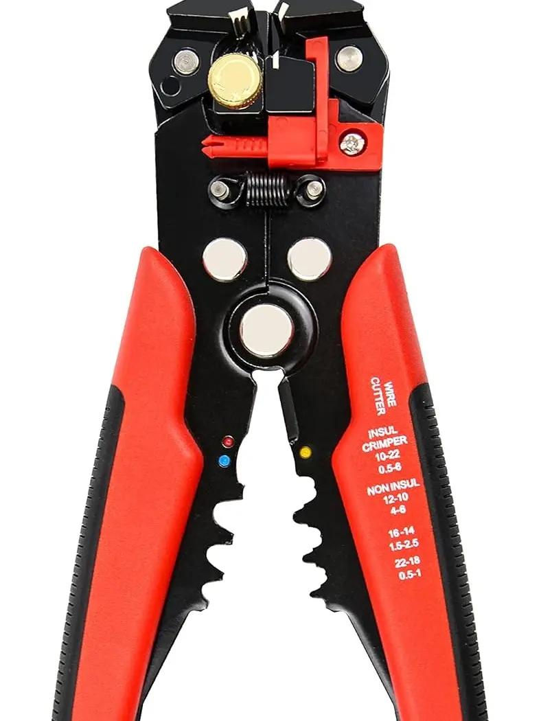 Wire Stripping Tool, Self-adjusting 8-Inch Automatic Wire Stripper/Cutting Pliers Tool for Wire Stripping, Cutting, Crimping 10-24 AWG (0.2~6.0mm²)