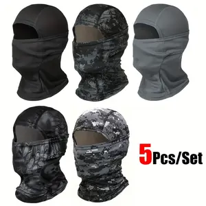 5pcs (or set) Unisex UPF Sun Protection & Breathable Full Face & Neck Cover - Multi-Functional for outdoor sports, Cycling, Motorcycling, Skiing, Hiking - Suitable for Running, Fishing, Helmets, & Motorcycle - Textile Material, Hand Washable