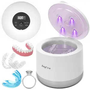 Advanced Ultrasonic Retainer Cleaner Machine for Dentures, Mouth Guards, Braces, Toothbrush Heads, Jewelry, 45kHz Triple-Phase Purification System, 4 Modes for Multiple Dental Appliances