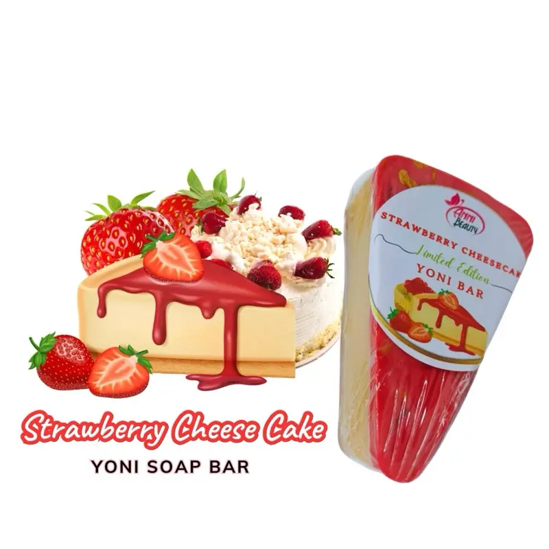 Strawberry Cheesecake Yoni Soap Bar - PH Balanced, Cleanser, Natural, Hydrating