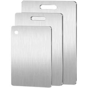 Titanium Cutting Board, Stainless Steel Non-Stick Chopping Board for Kitchen, Home Cooking and Outdoor Camping, Suitable for Various Cooking Tasks, Durable Chopping Board, Modern Cutting Board