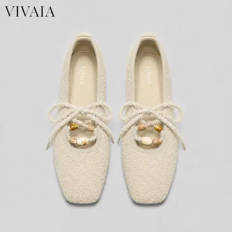 VIVAIA Women’s Chic Square-Toe Lace-Up Mary Janes Flats - Women's Shoes with 1cm/0.39" Arch Support, Lightweight Foldable Rubber Sole, 2 Lace Styles Included, Fall Walking Shoes (Miley),outdoorfun
