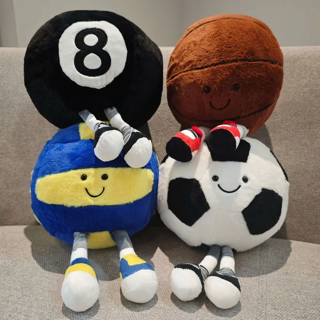 Jellycat Soccer, Volleyball, Billiard Ball Teddy Bear - Cute Gift, Warm Companion, Perfect for Birthdays and Special Occasions