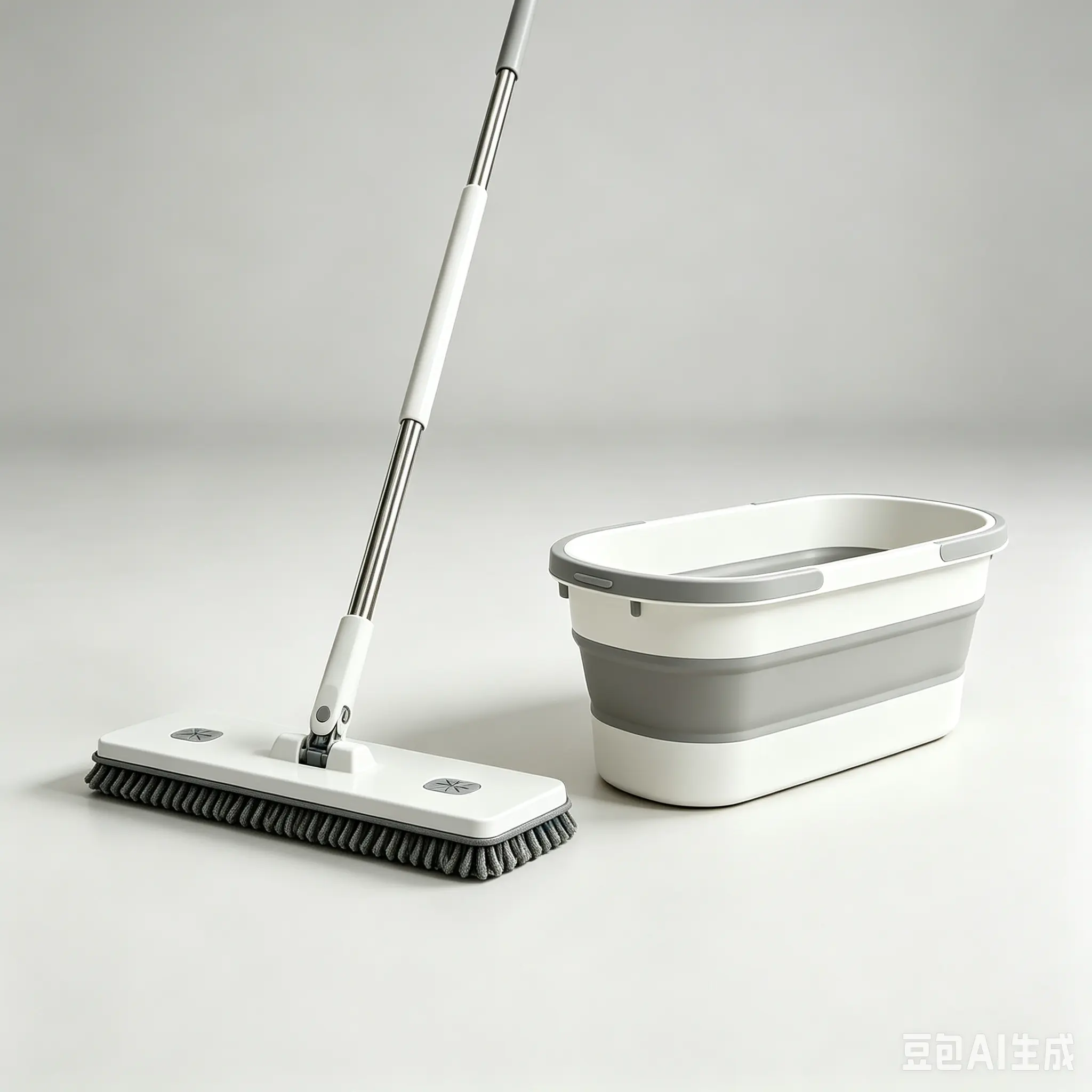 24 in Self-Wringing Flat Mop with Fast Wring Dry Spin-Squeeze System, Detachable Wringer Microfiber Chenille Head Mop - Durable Household Cleaning Tool for Hardwood, Tile Floors