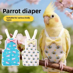 Parrot poop bag, budgerigar diaper, sun conure and lovebird poop bag, black cockatiel adjustable large-capacity bird poop collection device