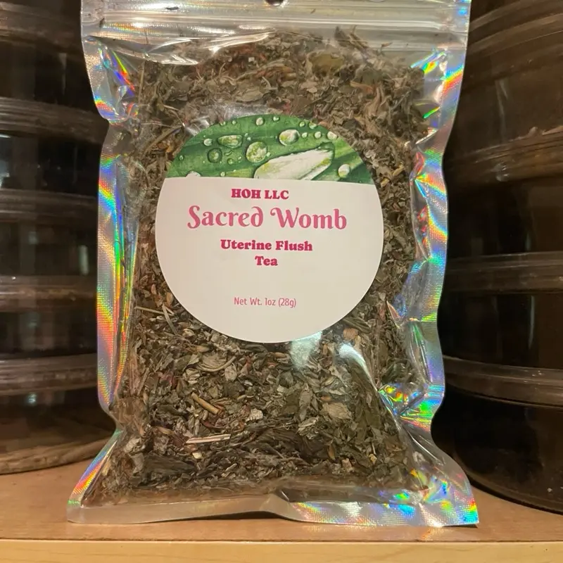 SACRED WOMB Uterine Flush Tea 1oz 28g Herbal Blend for Women's Hormone Balance Natural Beverage for Reproductive Wellness