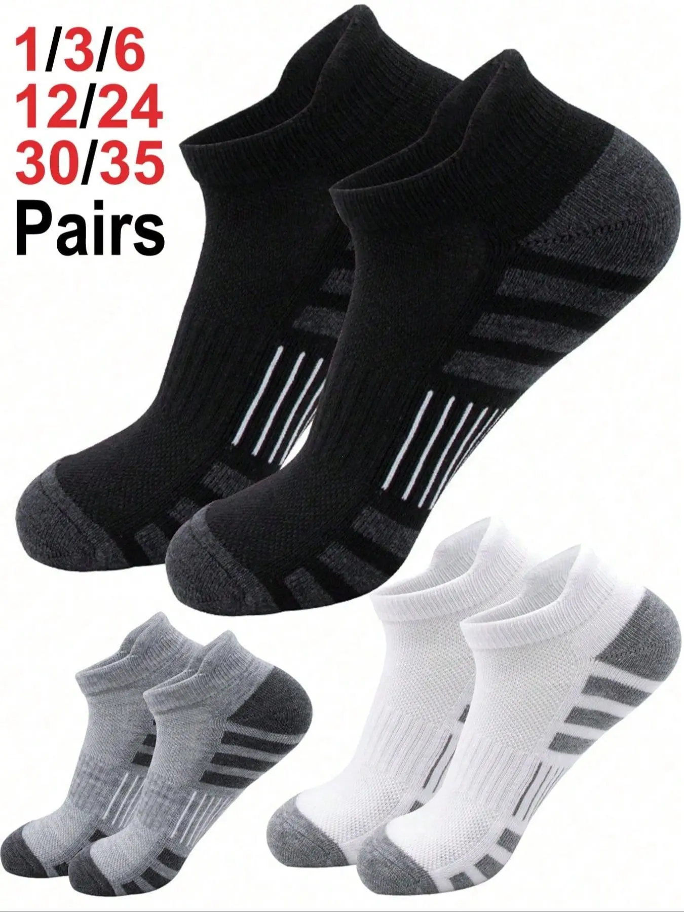 Men's Striped Ankle Socks, Low Top Casual Sports Socks, Comfortable Soft Teenager Running Socks, Daily Wear Campus Socks, Soft Breathable Socks, Athletic Ankle Socks
