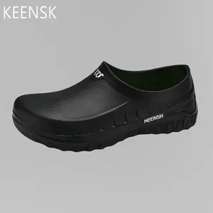 KEENSK non-slip work shoes slip-on shoes easy to put on and take off waterproof oil-resistant suitable for kitchens restaurants waiters hospitals doctors nurses caregivers nursing homes gardeners and other occupations. Non-Slip Footwear