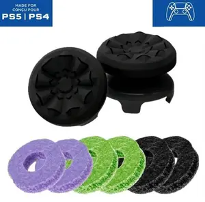 Precision Rings Thumbsticks Aim Boost Kit for PS5/PS4 Controllers Accessories | Black Thumbsticks | Silicione Rubber 6 Pcs Precision Rings Joystick ps5 Joystick FPS Thumbsticks Player Controller for Gaming Thumbsticks
