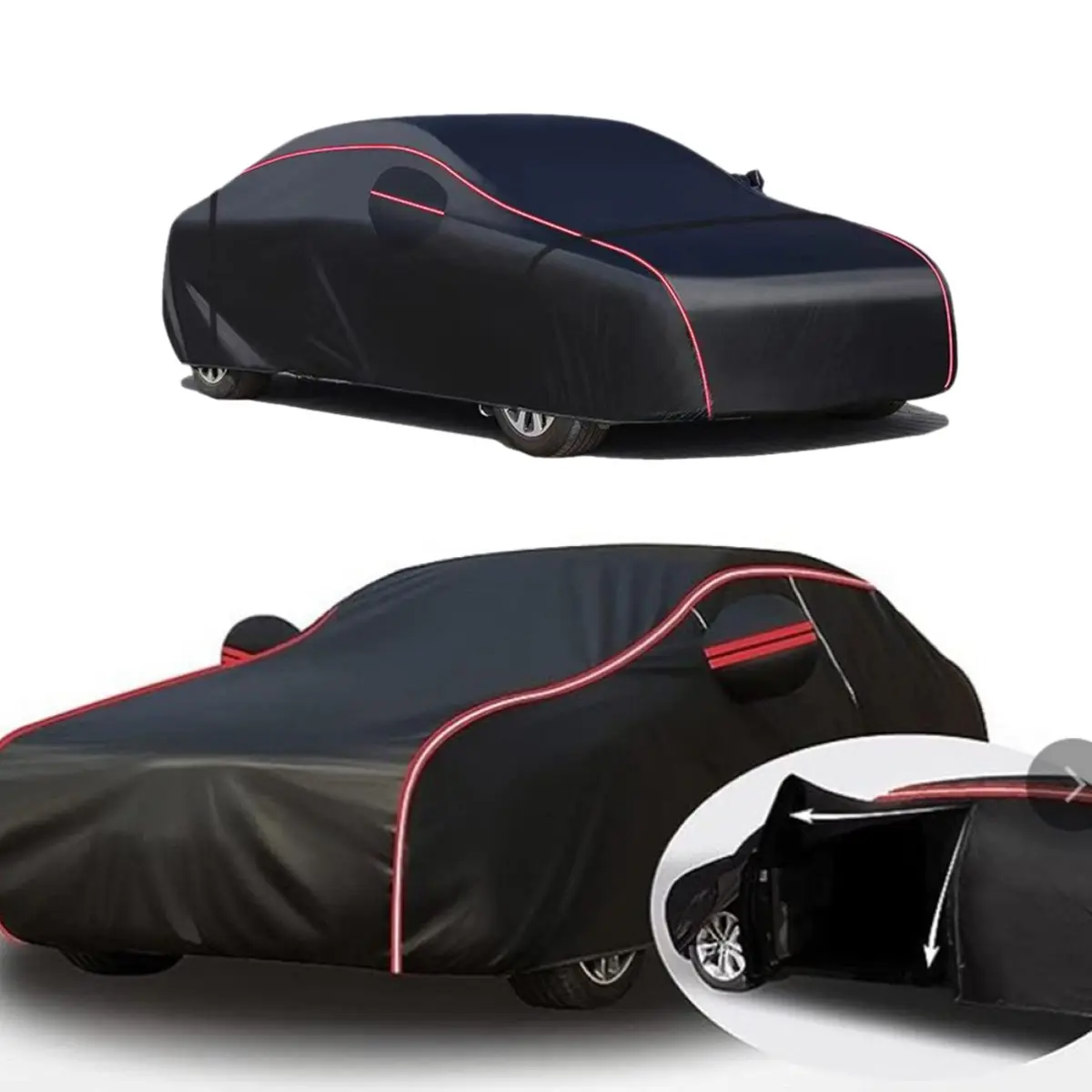 6 Layer Heavy Duty Waterproof Car Cover Rain Dust Snow Protect Indoor Outdoor Soft Cotton Lined UV Protection Anti Scratch Black, Glow In The Dark - For Mother Father Lover Friend Christmas Valentine Gift, Automotive, Body Cover, Car Protector