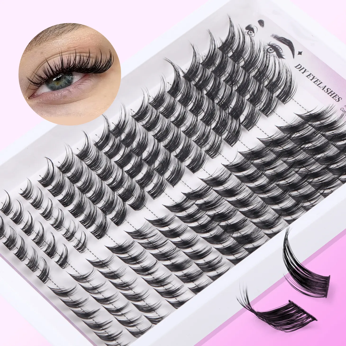 JJM-007 168 Clusters Individual False Eyelash Thick Oblique Flying Segmented 12-18mm False Eyelashes Single Cluster Eyelashes Makeup Cosmetic Eyelashes Extensions Eyelash Extension Eyelash Extension Lash Extension