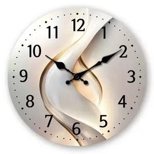 10 inch Modern Silent Non-Ticking Wall Clock - Quiet Round Artificial Wood/Plastic Wall Clock Suitable for Living Room, Bedroom, Office - Minimalist Face, Ideal Birthday Gift