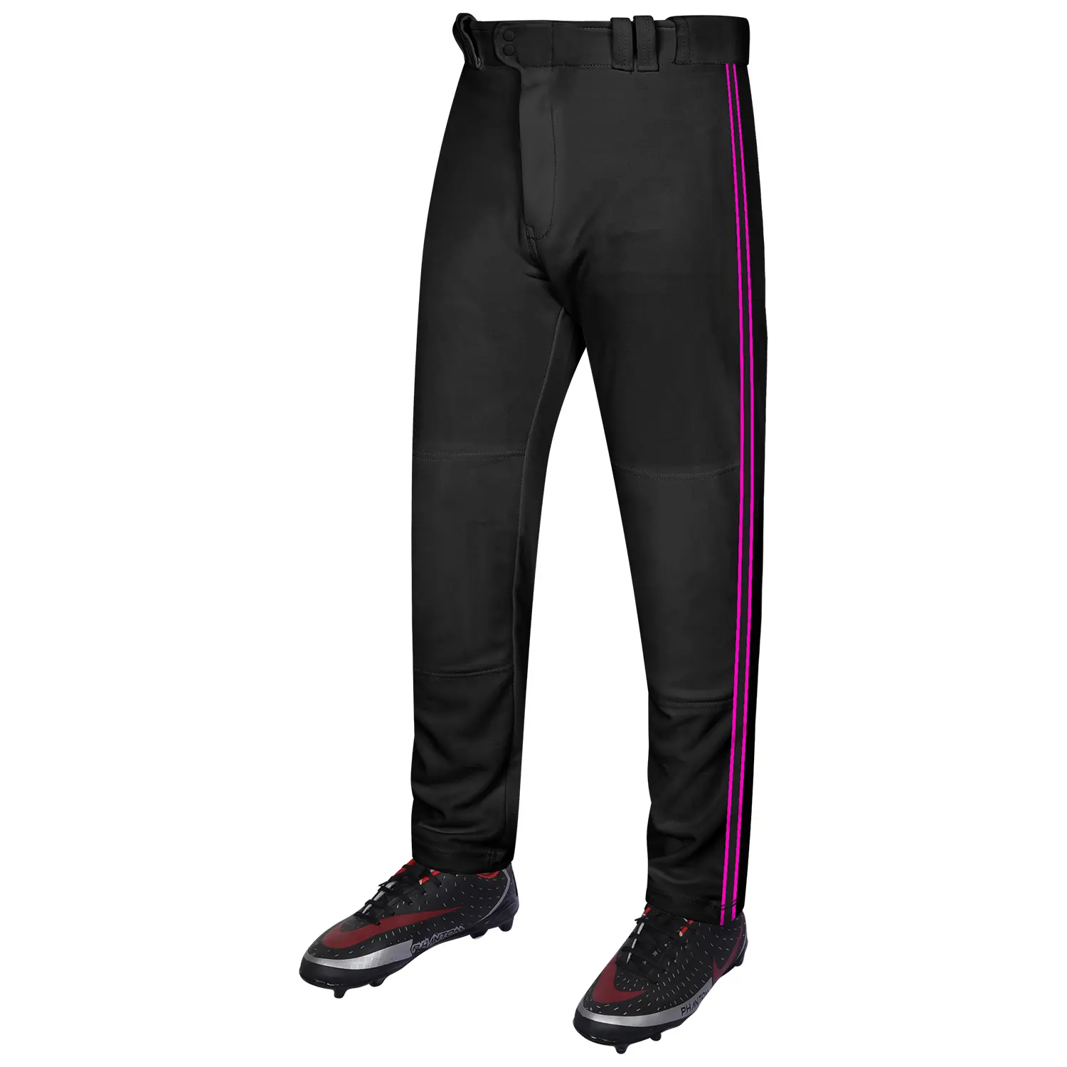 Exxact Sports Men's & Youth Striped Baseball & Softball Pants - Relaxed Fit, Open Bottom Polyester with Reinforced Knees, Moisture-Wicking