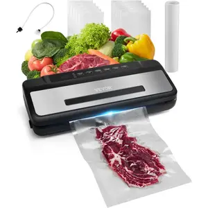 VEVOR Vacuum Sealer Machine, 95Kpa 350W Powerful Dual Pump and Dual Sealing, Dry and Moist Food Storage, Automatic and Manual Air Sealing System with Built - in Cutter, with Seal Bag and External HoseVEVOR Super Brand Day