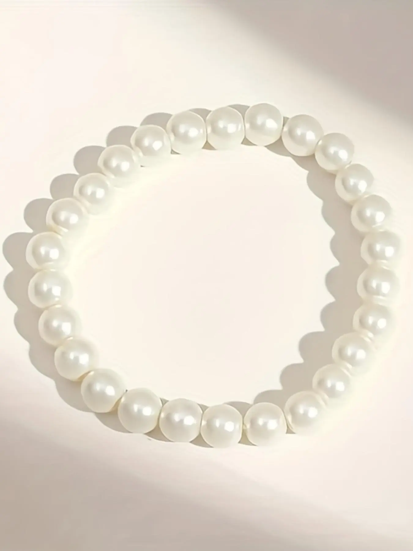 Minimalist Temperament Faux Pearl Beaded Bracelet, Elegant Adjustable Elastic Beaded Bracelet for Women & Girls, Fashion Jewelry for Party, Daily Clothing Decor, Minimalist Bracelets