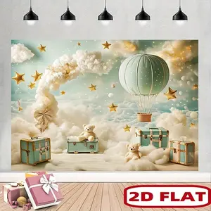 Summervibes Reusable 8x6Ft Polyester Backdrop Banner, 2D Flat Composition for Birthday Events, Party Decoration Supplies for Home, Studio Use