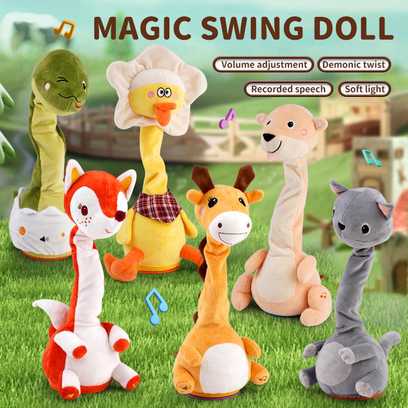 Dancing Talking  Animal Toys - Electronic Rattle for Kids - Repeat Mimicking - Musical Sensory Plush Toy - Easter Gift,  Ideal Gift for Children's Day Birthday ，Baby Toy Gift for Girls and Boys
