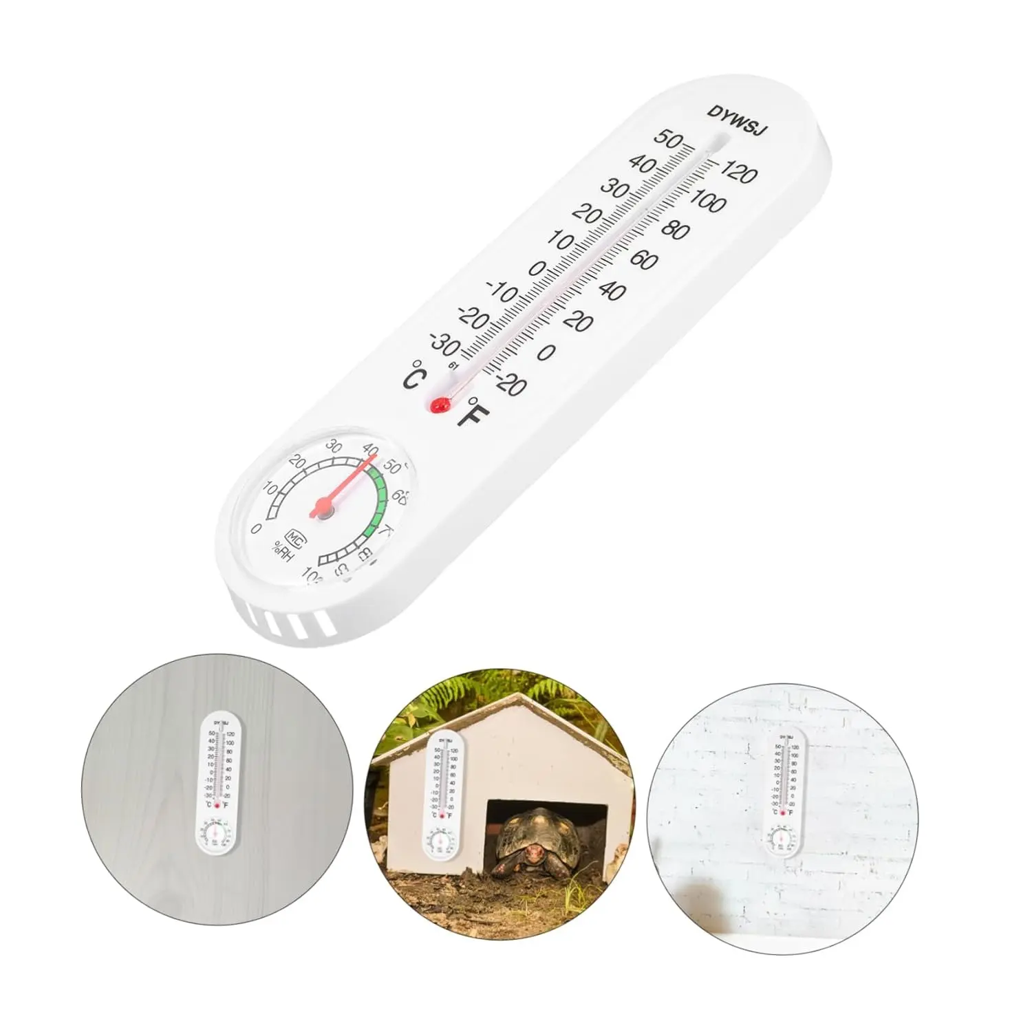 Indoor Outdoor Thermometer Hygrometer with Celsius/Fahrenheit (℃/℉) Wall Thermometer Humidity Gauge Meter Monitor with for Room Patio Greenhouse Cellar Field Cellar Garden Closet