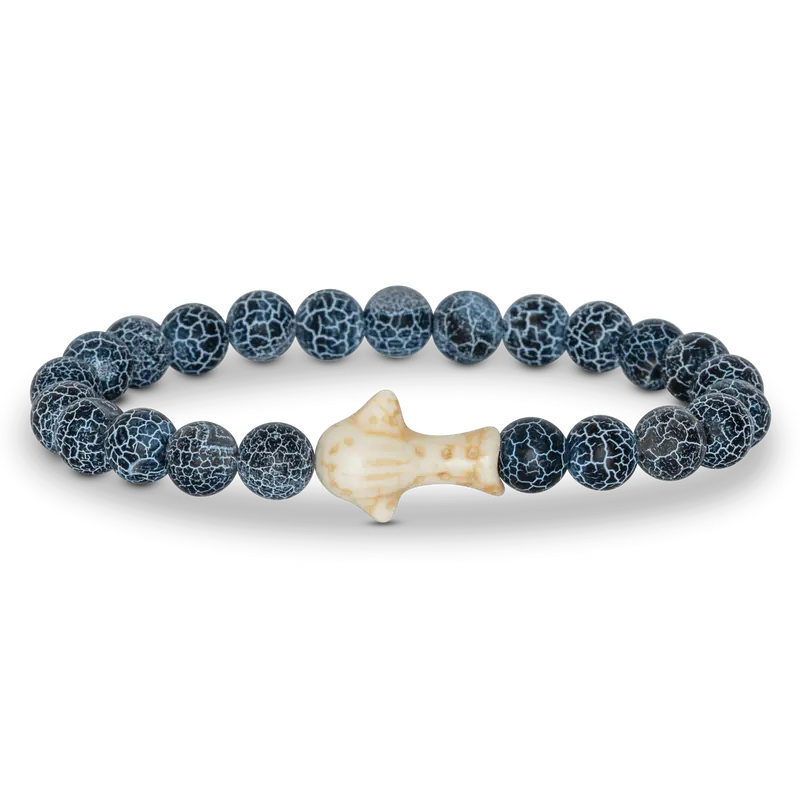 Stretchy Bracelet - Georgia Aquarium Collaboration, Crushed Stone, Elastic Band, One-Size-Fits-Most, Real Whale Interactive Track, Donation Component, Casual Sea Creature Animal Bracelets & Bangles, Marine Theme Jewelry, Choking Hazard Small Parts Note