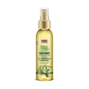 African Pride Olive Miracle Heat Protection & Shine Mist, Salon Quality Care, Weightless, Anti-Breakage Formula