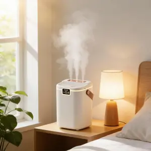 2L Smart Cool Mist Humidifier with 3 Nozzles | 4 Modes & Super Quiet | for Large Bedroom, Office, Plants | Night Light & Auto Shut-off